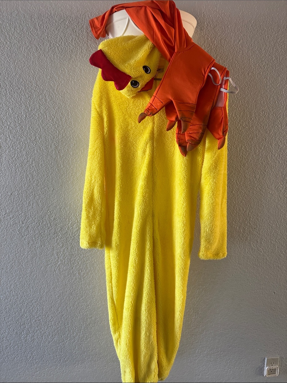 Fun Halloween Yellow Chicken Costume with Hood and Feet - Brand: Halloween.com